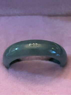 Genuine Grade A Deep Green Jade Band Ring 2.88 Grams Size 9
